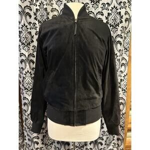 HUF X Golden Bear Black Suede Bomber Jacket